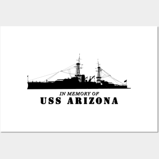 Battleship - USS Arizona - Silhouette - In Memory Of Posters and Art